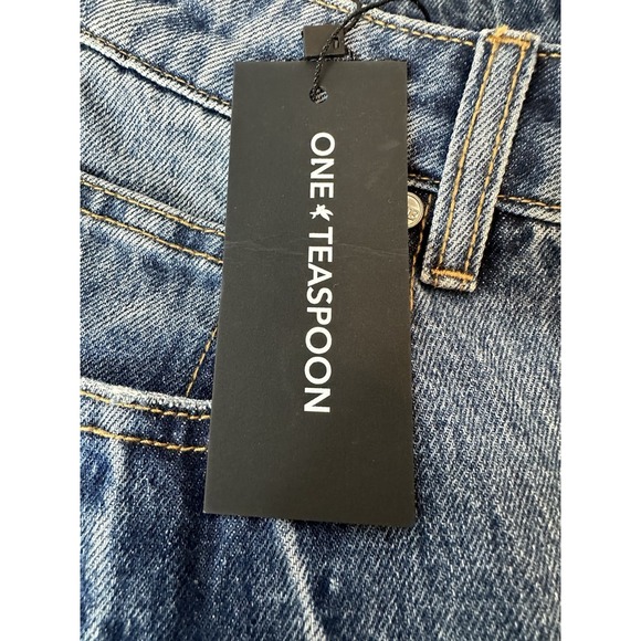 One Teaspoon Saints Jeans Women Size 26‎ Blue Distressed Bohemian Button Fly New - Picture 9 of 9